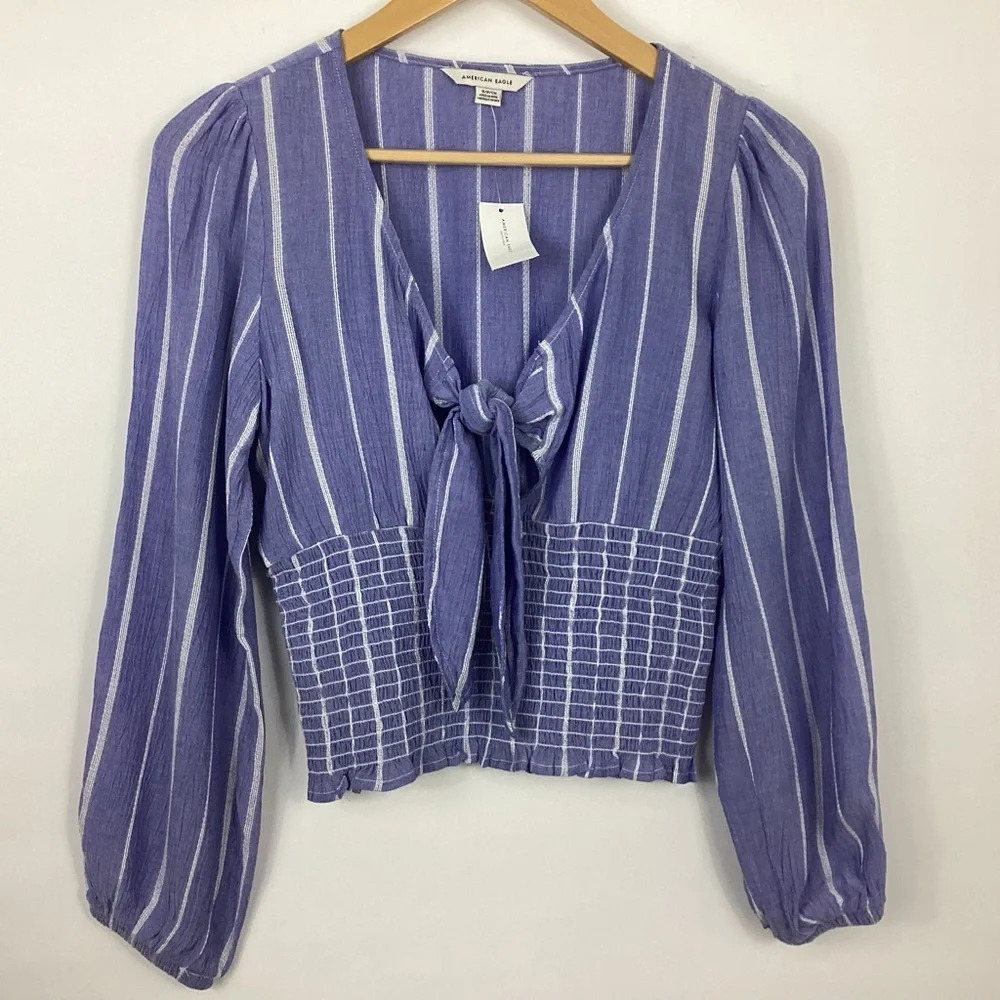 American Eagle Tie Front Blouse Size Small NEW